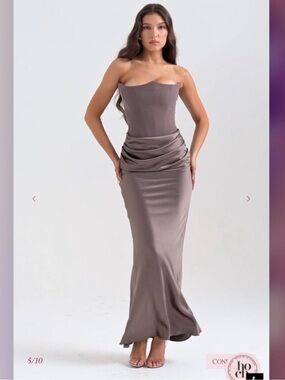 HOUSE OF CB 'Persephone" Smoke Strapless Corset Maxi dress NWOT